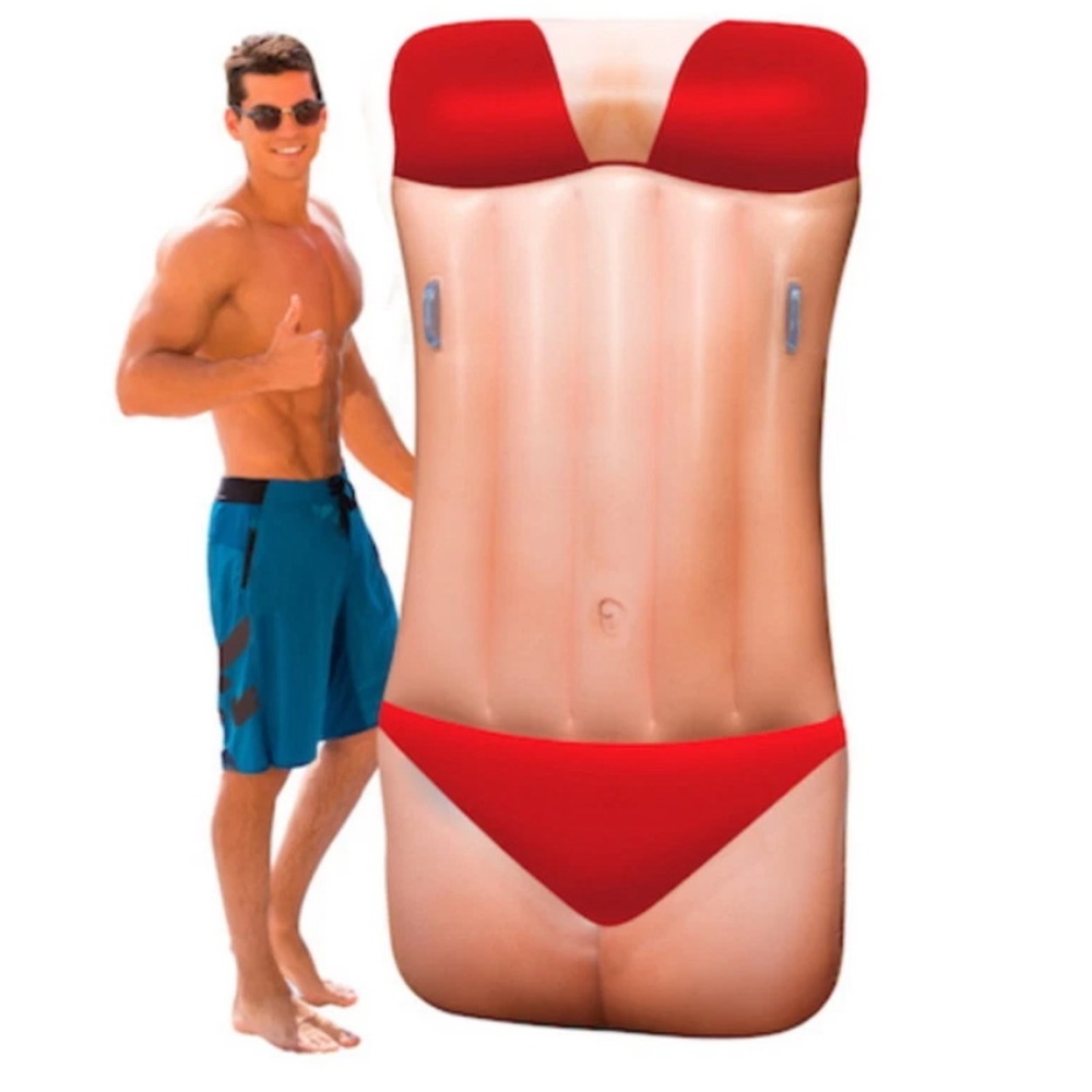Pool Candy Hot Bod Beach Babe Pool Float Inflatable Raft Lounge GR8 Guy Gift NIB